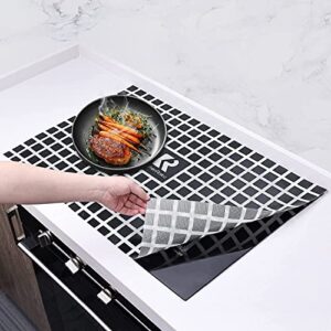 kitchenraku large induction cooktop protector mat 20.4x30.7 inch, magnetic electric stove covers antistrike & antiscratch glass top stove cover, silicone induction cooktop mat for electric stovetop