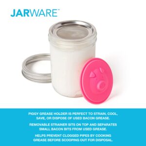 Jarware Silicone Bacon Grease Saver Mason Jar Lid, Wide Mouth