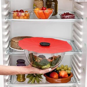 Charles Viancin - Poppy Silicone Lid for Food Storage and Cooking - 11''/28cm - Airtight Seal on Any Smooth Rim Surface - BPA-Free - Oven, Microwave, Freezer, Stovetop and Dishwasher Safe