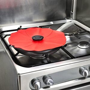 Charles Viancin - Poppy Silicone Lid for Food Storage and Cooking - 11''/28cm - Airtight Seal on Any Smooth Rim Surface - BPA-Free - Oven, Microwave, Freezer, Stovetop and Dishwasher Safe