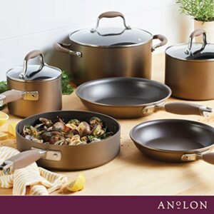 Anolon Advanced Hard Anodized Nonstick Cookware / Pots and Pans Set, 9 Piece - Bronze