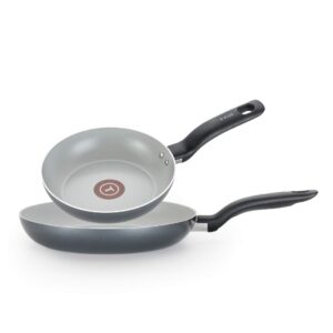 t-fal initiatives ceramic nonstick fry pan set 8.5, 10.5 inch oven safe 350f cookware, pots and pans, grey