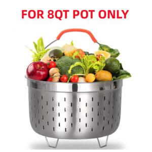 Accessories Set Compatible with 8 Quart Pot Only with Sealing Rings, Tempered Glass Lid, and Steamer Basket.
