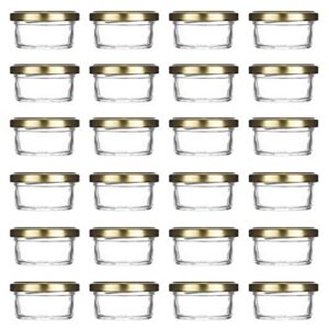caviar line small mini glass jars with tin lids - 24 pack x 2 oz – all purpose empty storage jars