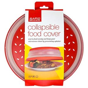 rapid brands microwave splatter cover | collapsible and reusable food cover | home, dorm, office, and apartment essentials | dishwasher-safe, microwaveable, and bpa-free