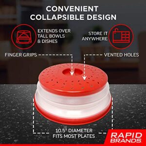 Rapid Brands Microwave Splatter Cover | Collapsible and Reusable Food Cover | Home, Dorm, Office, and Apartment Essentials | Dishwasher-Safe, Microwaveable, and BPA-Free