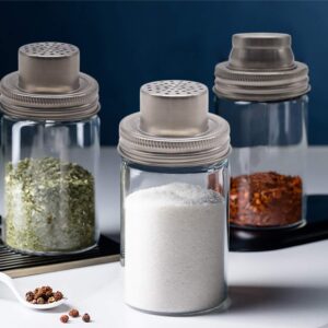 2 Pack Stainless Steel Mason Jar Shaker Lids with Silicone Seals for Regular Mouth Mason, Canning Jars Spices, Salt, Peppers or Shake Drinks Cocktail