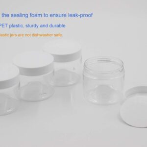 suituts 28 Pack 5oz (150ml) Plastic Slime Jars/Containers with White Lids, Plastic Jars with Lids, Storage Favor Jars/Empty Wide-Mouth Jars for Slime, Body Butter, Cosmetics, Scrub