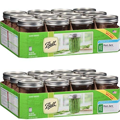 Ball 16 Oz. Wide Mouth Pint 12 Pieces Jars (2 Pack) Made in USA