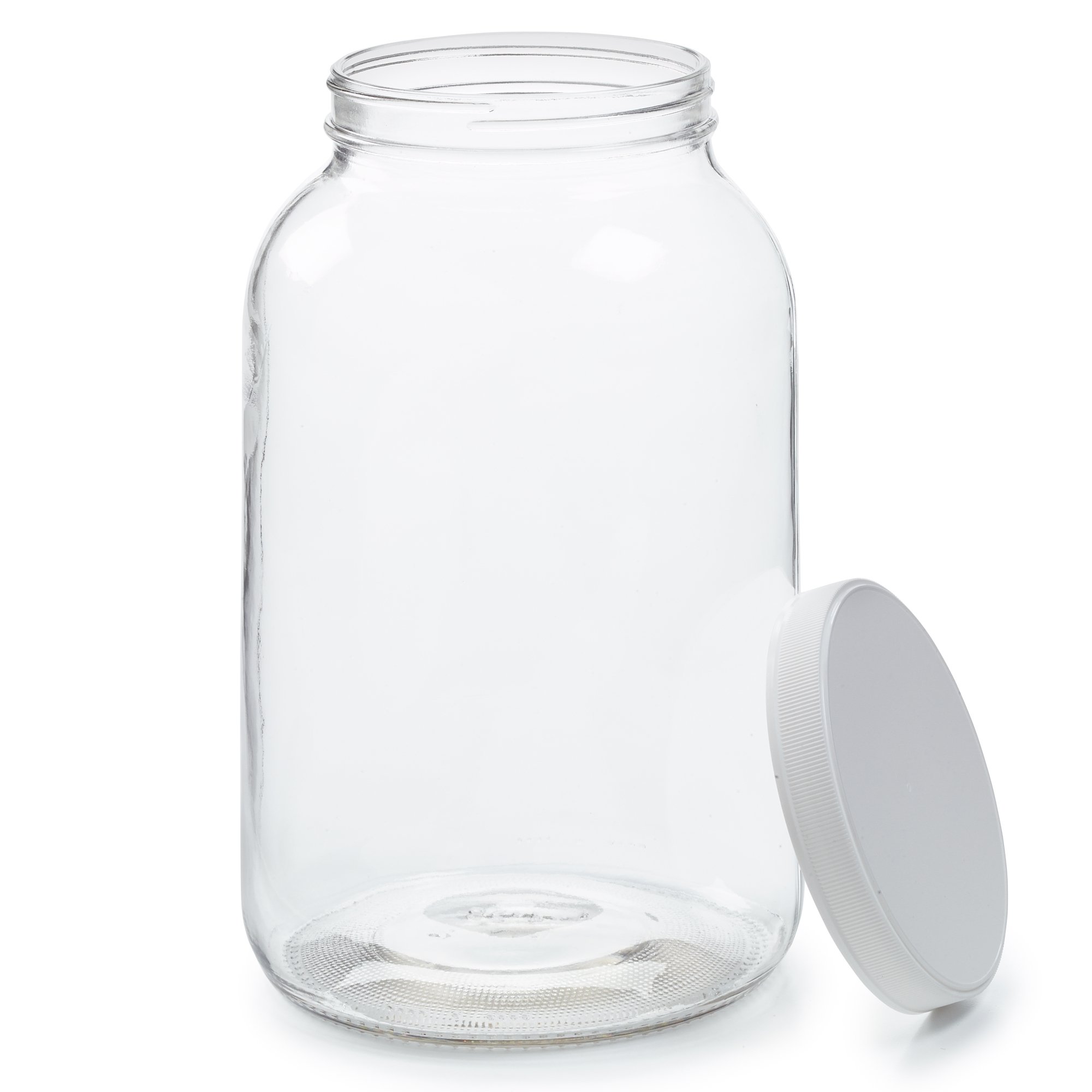 Empty 1 Gallon Glass Jar w/Airtight Leakproof Plastic Lid - Wide Mouth Easy to Clean - BPA Free & Dishwasher Safe - USDA Certified - Kombucha Tea, Kefir, Canning, Sun Tea, Fermentation, Food Storage