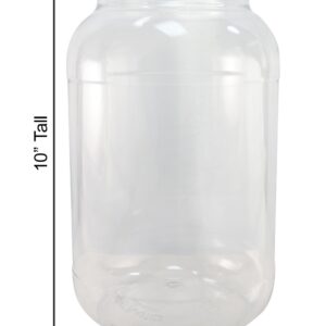 Pinnacle Mercantile Crystal Clear PET Plastic Jars with Screw on Lids 64 oz Set of 3 Wide Mouth