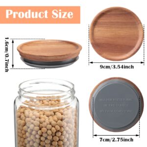 Zopeal 12 Pcs Wide Mouth Wooden Mason Jar Lids Reusable Canning Lids Wooden Mason Jar Lids with Airtight Silicone Seal for Wide Mouth Mason Jar Kitchen Storage