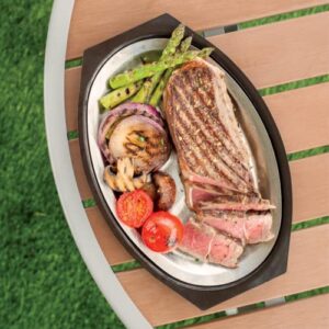 Nordic Ware 365 Indoor/Outdoor Sizzling Steak Server, Silver