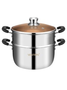 vention steamer pot for cooking, vegetable steamer, 5-ply stainless steel steamer, 7.9 inch