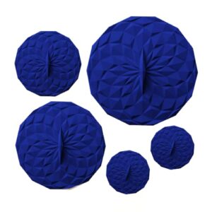 gir: get it right silicone suction lids - heat resistant microwave splatter cover for bowls, plates, pots - oven, fridge, and freezer safe - 5 pack, navy