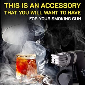 Smoking Gun Accessory Glass Cocktail lid 8.5" x 5.8" - Smoke infuser Cover Lid for Cocktail Smoker - Dome for Cold Smoke, Smoking Cloche for Drinks