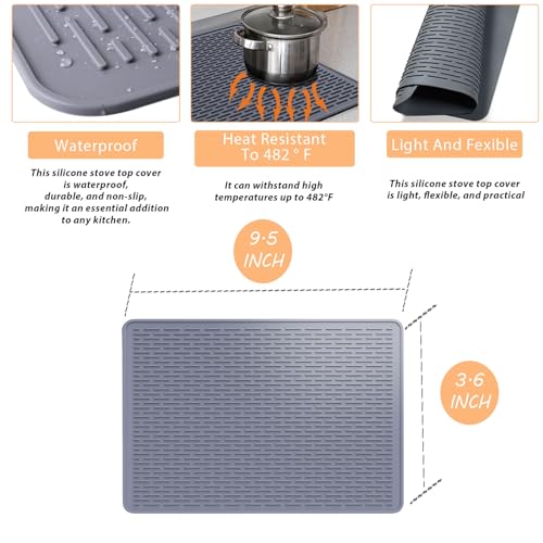 Silicone Stove Top Cover for Electric Stove, 28"x20" Extra Large Silicone Dish Drying Mat，Glass Stove Top Protector for Ceramics，Multipurpose Mat