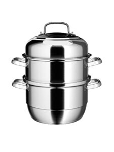 vention large steamer for cooking, 3 tier steamer pot, 13 2/5 inch stainless steel steamer, steam pots for cooking