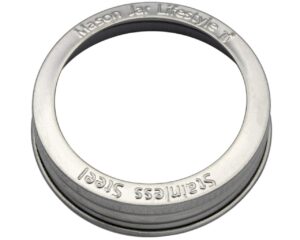 stainless steel rust proof bands/rings for mason, ball, canning jars (5 pack, regular mouth)
