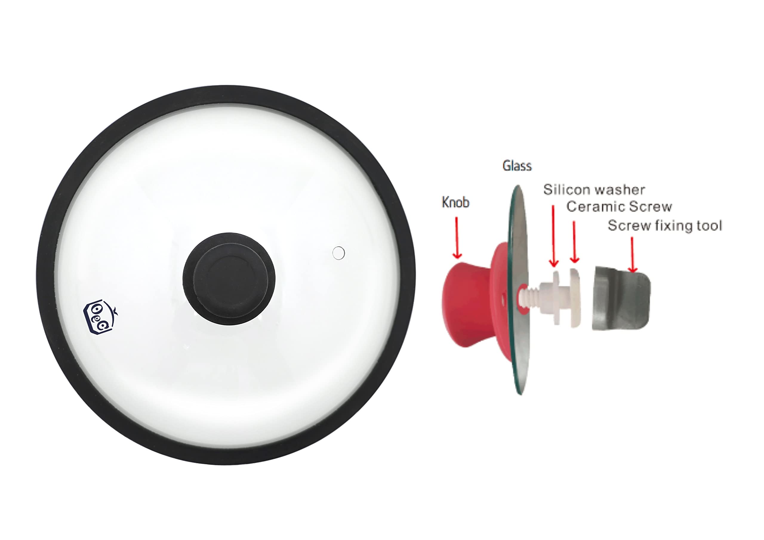 OEC Vented Splatter Guard Microwave Glass Cover with Easy-Grip Handle - 100% Food Grade Tempered Glass & BPA Free Silicone Rim. Compatible with Plates, Bowls and Meal Prep Containers, Dishwasher Safe