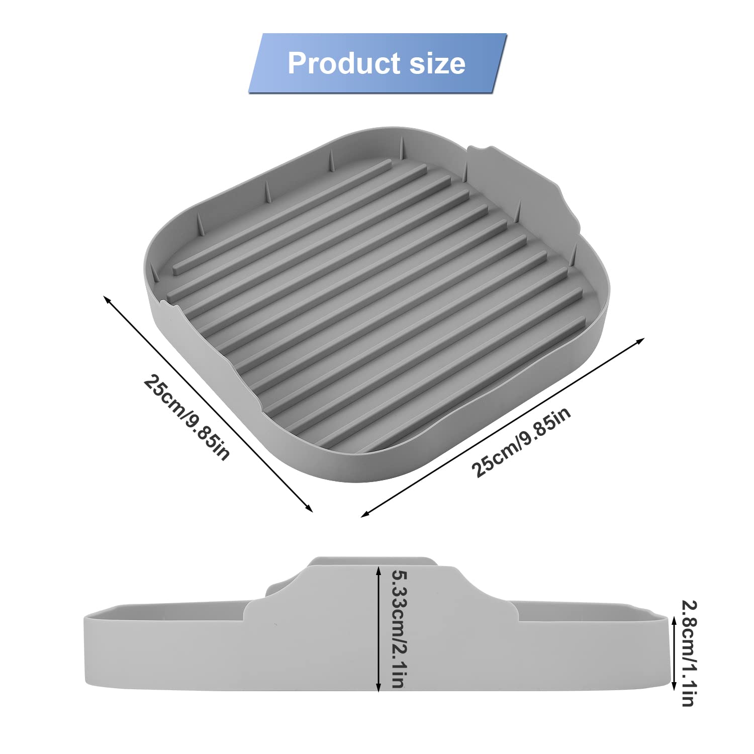 Microwave Bacon Maker, Food Grade Silicone Bacon Cooker for Microwave Oven Silicone Bacon Tray (Gray)