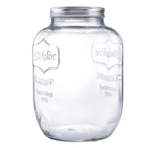 diamond star glass storage jar large canning jar wide mouth candy jars with brushed tin lid (1 gallons)