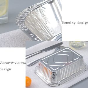 TBUY ROSE Aluminum Trays with Lids 9x9 for Serving Food Turkey Catering Disposable Aluminum Foil Pans for Baking Cakes, Bread, Meatloaf, Lasagna, 30 Pack Sliver 9x9x2