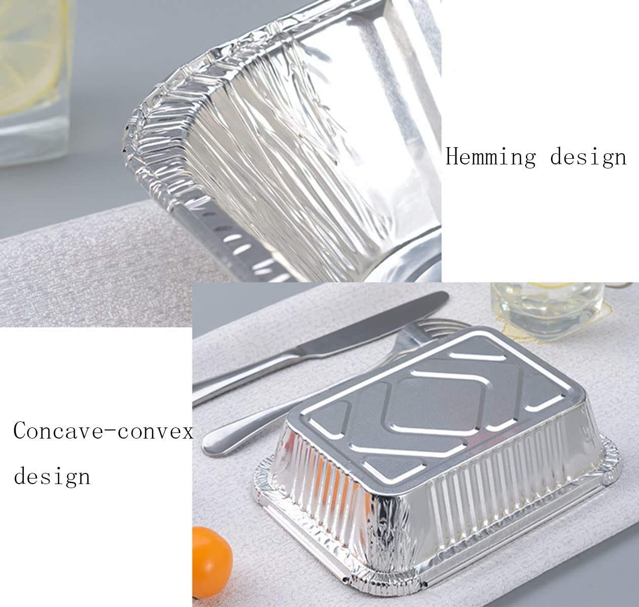 TBUY ROSE Aluminum Trays with Lids 9x9 for Serving Food Turkey Catering Disposable Aluminum Foil Pans for Baking Cakes, Bread, Meatloaf, Lasagna, 30 Pack Sliver 9x9x2