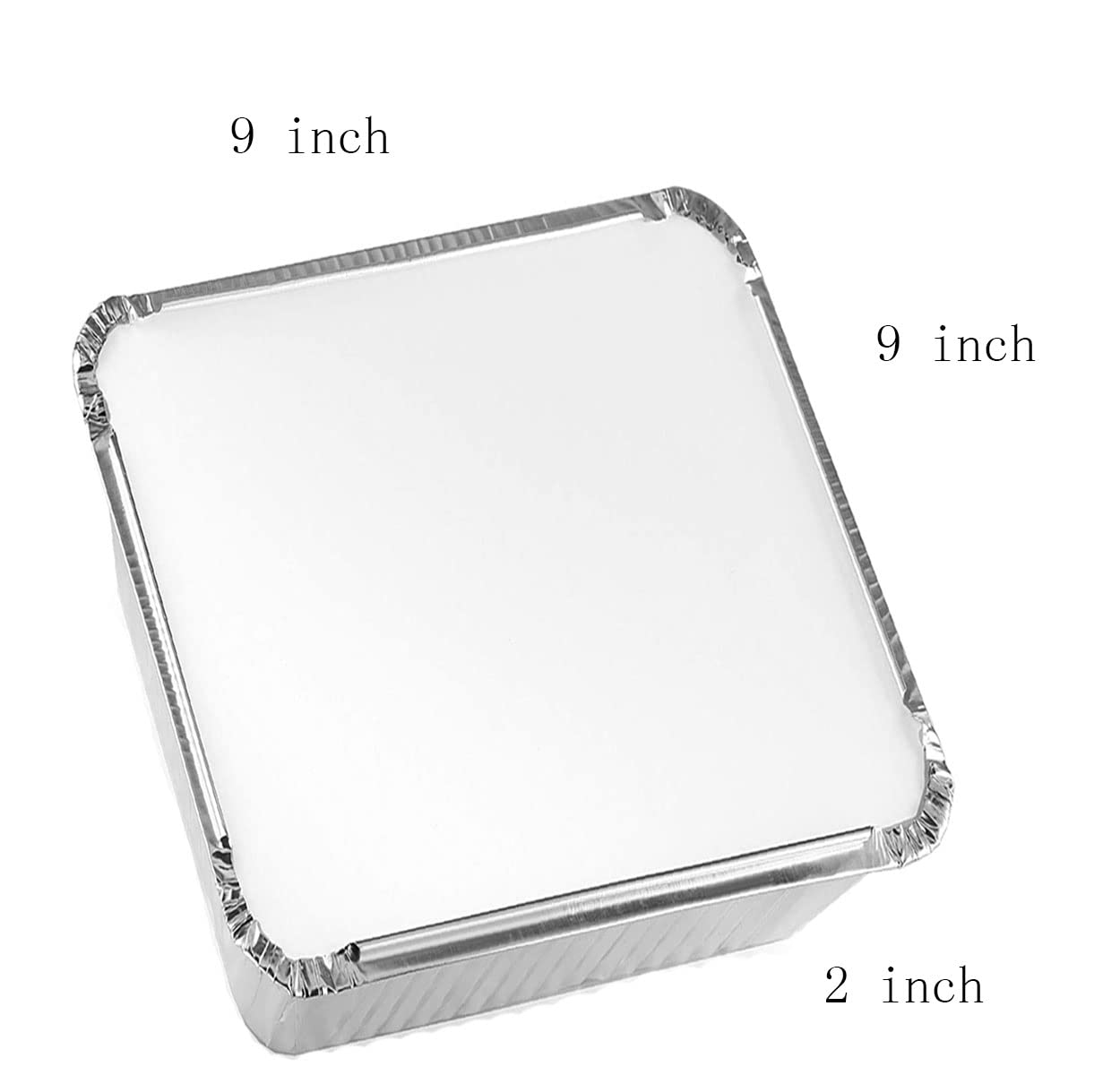 TBUY ROSE Aluminum Trays with Lids 9x9 for Serving Food Turkey Catering Disposable Aluminum Foil Pans for Baking Cakes, Bread, Meatloaf, Lasagna, 30 Pack Sliver 9x9x2