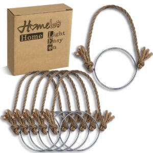 homeleo 6pack burlap wire hangers stainless steel handles for mason jar, ball pint jar, canning jars, regular mouth solar mason jar hangers