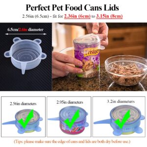 Adpartner Silicone Stretch Lids Pet Food Can Covers (10-Pack, 2.6+3.74 Inch), Reusable BPA-free Storage Covers for Soda/Beer Cans, Regular and Wide Mouth Mason Jars, Perfect fit for 2.4 to 4.3 Inches