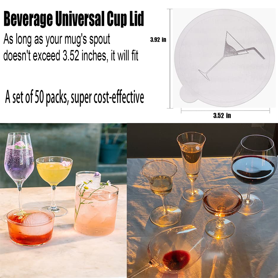 Drink Protective Cap 50 Pack, drink covers for alcohol protection, Keeps Unwanted Items From Getting Into Drink Cups, Fits Most Cup Sizes