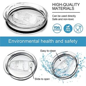 Compatible with Yeti Lids 30 oz Replacement Lid, Ozark Trail, Old Style Rtic and More Splash Resistant Lids Spill Proof Tumbler Lid Clear Cup Silicone Sliding Covers BPA Free(30OZ 3 Pack)
