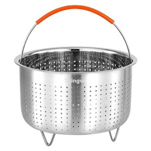 steamer basket for instant pot, vegetable steamer basket stainless steel steamer basket insert for pots (3qt)