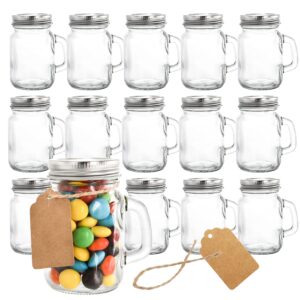 kingrol 16 pack 4 oz mini mason jar shot glasses with lids, glass favor jars for drink, dessert, candle, craft