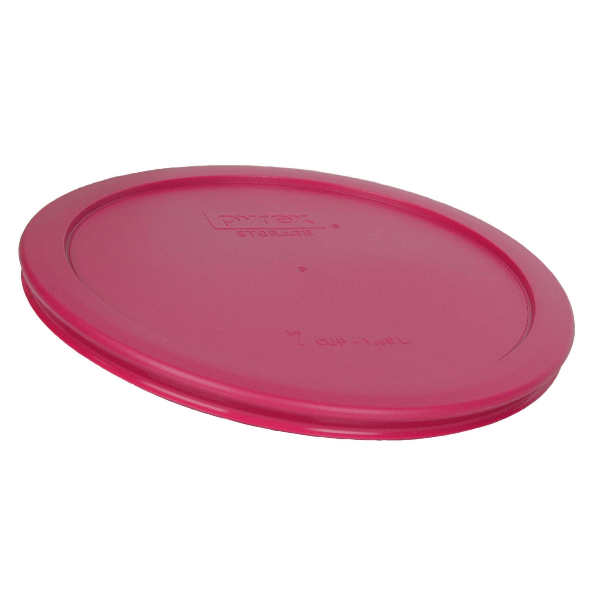 Pyrex 7402-PC 7-Cup Fuchsia Pink Plastic Food Storage Lid, Made in USA - 4 Pack