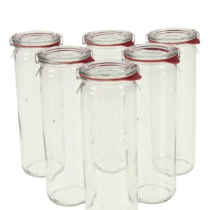 Weck 905 Cylindrical Jars, 16.9 Ounce - Set of 6