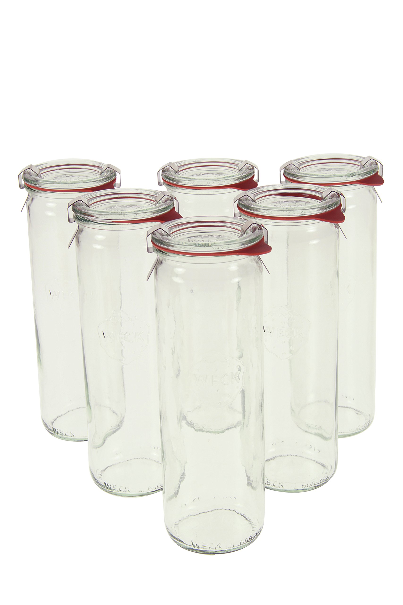 Weck 905 Cylindrical Jars, 16.9 Ounce - Set of 6