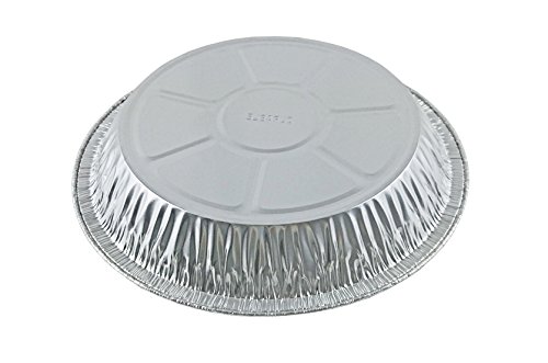 PACTOGO 9" Aluminum Foil Pie Pans 1 1/4" Extra Deep with Clear Dome Lids - Made in USA Disposable Tins (Pack of 10 Sets)