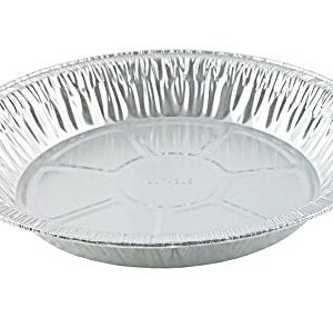 PACTOGO 9" Aluminum Foil Pie Pans 1 1/4" Extra Deep with Clear Dome Lids - Made in USA Disposable Tins (Pack of 10 Sets)