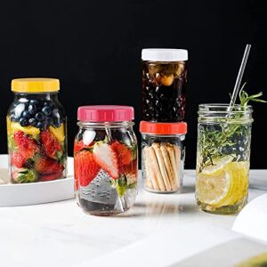 8 Pcs Plastic Mason Jar Lids with Leak-proof Silicone Ring,86mm Reusable Wide Mouth Canning Jar Lids,Plastic Storage Caps for Canning Jars (Black)