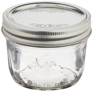 jarden kerr wide mouth half-pint glass mason jars 8-ounces with lids and bands 12-count per case (1-case)