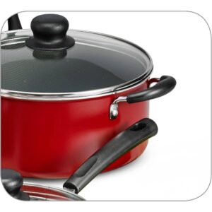 18 Piece Non-stick Cookware Set (Color : Red)