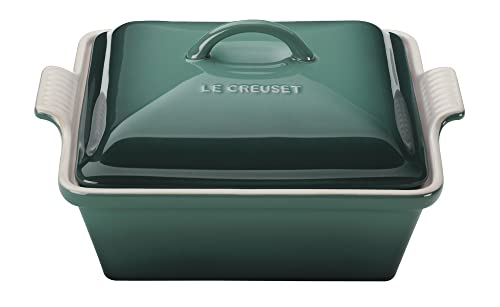 Le Creuset Stoneware Heritage Covered Square Casserole, 9-Inch, Artichaut