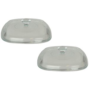 corningware a7c 6021843 1-1.75l clear glass lid - 2 pack