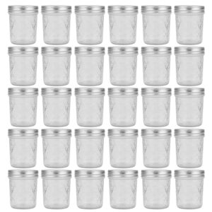 accguan 6oz / 180ml mason jars glass canning jars, jelly jars with regular lids, ideal for honey,jam,wedding favors,shower favors,set of 30