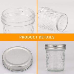 Accguan 6oz / 180ml Mason Jars Glass Canning Jars, Jelly Jars With Regular Lids, Ideal for Honey,Jam,Wedding Favors,Shower Favors,Set of 30