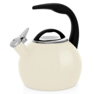 chantal anniversary enamel on steel whistling teakettle, 2 quart, black