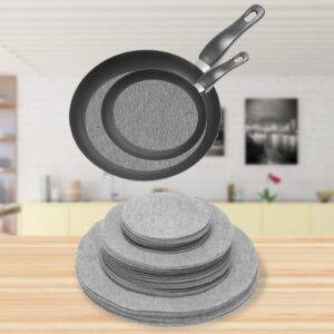 96 Pack Felt Plate Dividers Protectors, Thick Felt Round Plate Separators Pads China Dish Storage Protectors Pads with 3 Sizes for Packing Stacking Porcelain Cookware, Grey