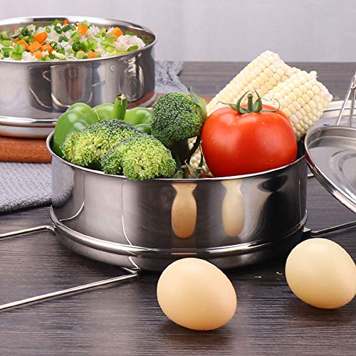 Stackable Steamer Insert Pans- Instant Pot Accessories 6 Qt-2 Silicone handle & Interchangeable Lids–Pressure Cooker Accessories- Pot in Pot for Baking,Lasagna,food steamer,Reheat Multiple Dishes